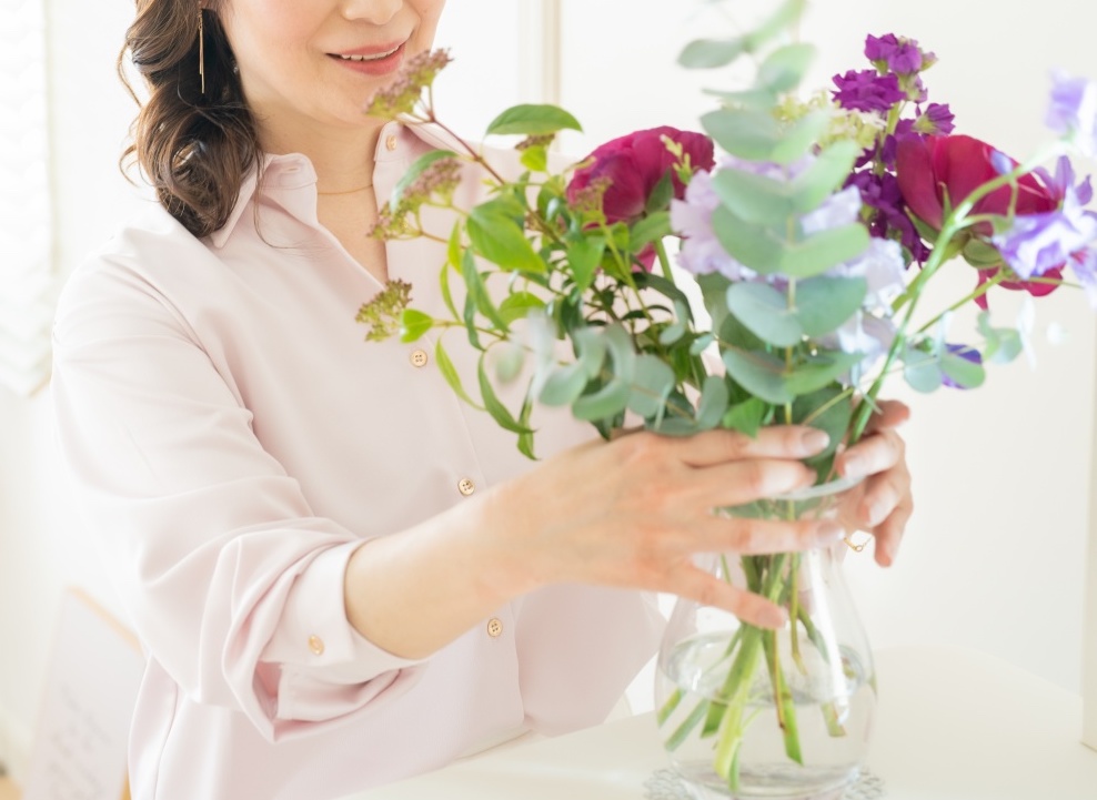 お花を飾る